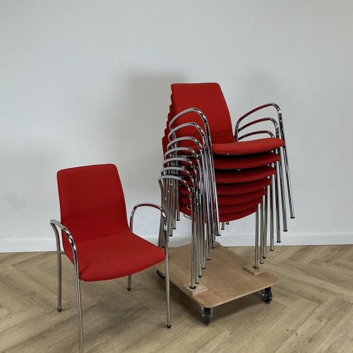 Kush + Co set van 8 stuks koppelbare zaalstoelen met kar,, Maison & Meubles, Chaises