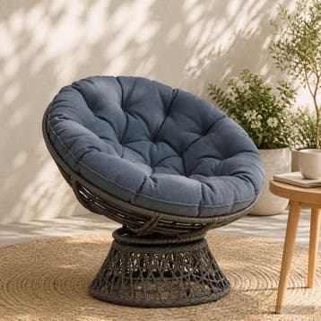 vidaXL Hangstoel Kussen VIANEN 100% Polyester Blauw Ø 60 x, Verzenden, Nieuw