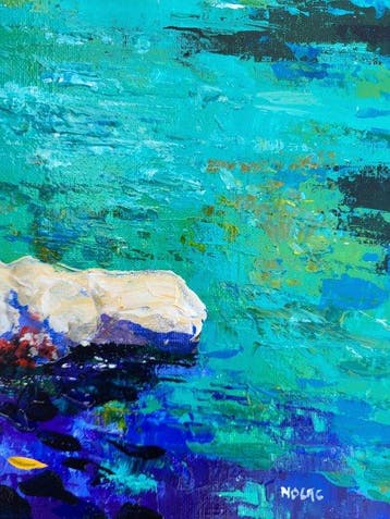 NOLAC - Tableau original de NOLAC au couteau 2026 Calanque