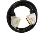 Veiling - Q-LINK scart-kabel 21-polig 3 meter lang | ZWART, Doe-het-zelf en Bouw, Elektriciteit en Kabels, Nieuw