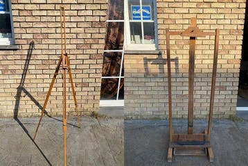 Schildersezel (2) - Hout - 2x antieke schilderezels