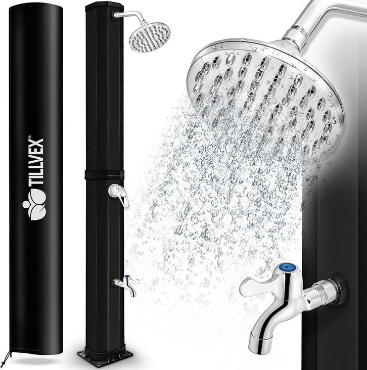 Buitendouche - Tuindouche - Zonneenergie - 60L - Zwart - Til, Bricolage & Construction, Sanitaire, Envoi
