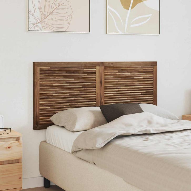 vidaXL Hoofdbord Wandgemonteerd Naturel 120 cm Massief, Maison & Meubles, Chambre à coucher | Lits, Envoi