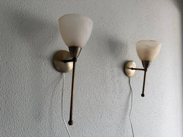 Wandlamp (2) - Fakkel look bronskleurig wandlamp met
