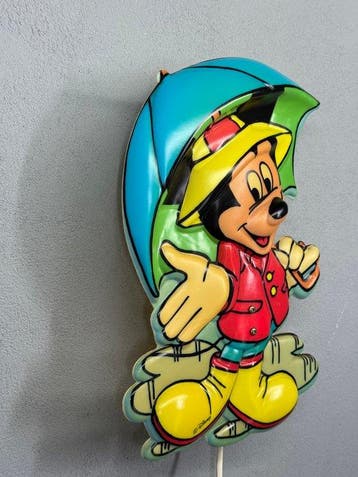 vintage Disney Mickey Mouse wandlamp met paraplu –