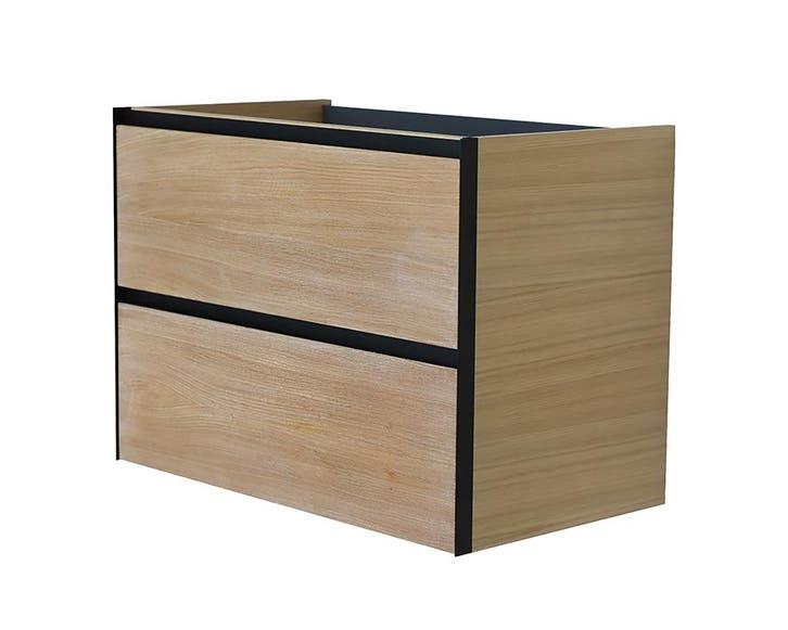 Lotus wastafelonderkast met 2 laden 80x45,2 cm naturel, Huis en Inrichting, Badkamer | Badkamermeubels, Ophalen of Verzenden