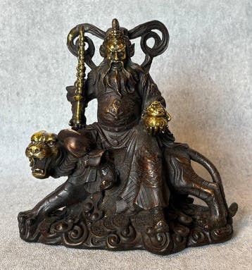 Zhao Gongming, god van de rijkdom - Brons - China (Zonder