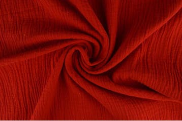 10 meter mousseline stof - rood - Double gauze, Verzenden, 120 cm of meer, Katoen, Rood