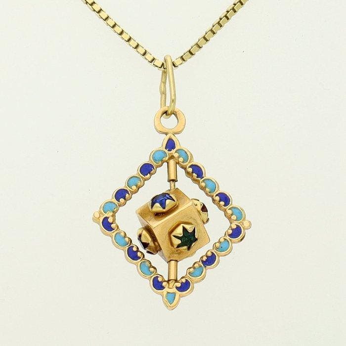Ketting met hanger - 14 karaat Geel goud, Bijoux, Sacs & Beauté, Bijoux anciens