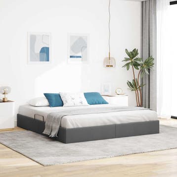 vidaXL Ottoman Bedframe met opslag Donkergrijs 160 x 200 cm, Verzenden, Nieuw