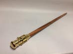 Wandelstok - Houten wandelstok met messing telescoop