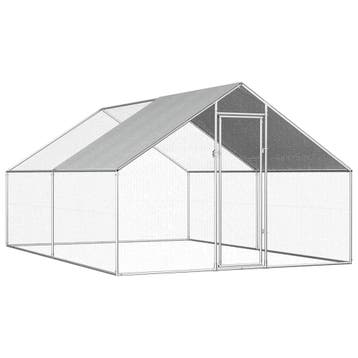 vidaXL Kippenhok 2,75x4x1,92 m gegalvaniseerd staal, Verzenden