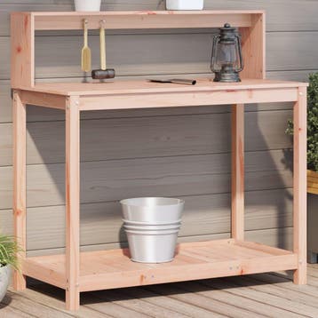 vidaXL Oppottafel met schappen 108x50x109,5 cm massief, Verzenden
