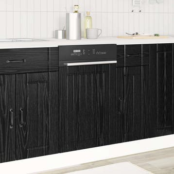 vidaXL Vaatwasserpaneel LUCCA Zwart eiken 45 x 1,5 x 57 cm, Verzenden, Nieuw