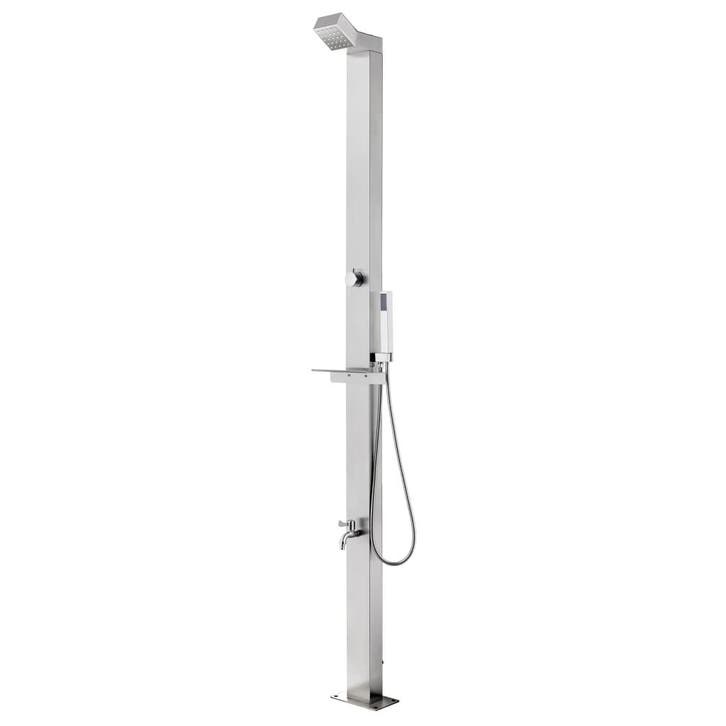 vidaXL Buitendouche 220 cm roestvrij staal, Tuin en Terras, Zwembaden, Nieuw, Verzenden