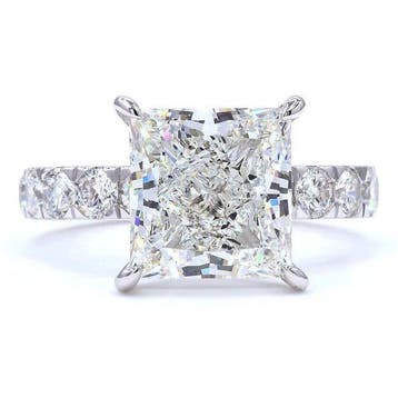 Ring - 18 karaat Witgoud - 6.04ct. tw. Diamant (Lab-grown) -, Nieuw