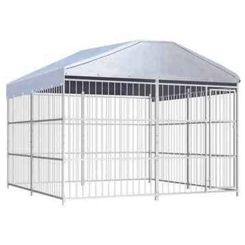 vidaXL Hondenkennel voor buiten met dak 300x300x200 cm, Verzenden, Nieuw