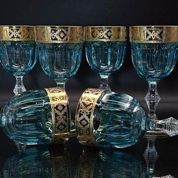 Artemisia - Drinkset (6) - Kristal, goud 24 karaat