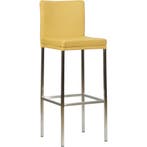 Leren barkruk Break hoog - Toledo Lemon - Poten staal, Nieuw, Leer, Ophalen of Verzenden, 90 cm of meer