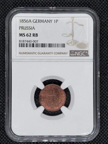 Duitsland, Pruisen Friedrich Wilhelm IV. 1 Pfennig 1856A NGC