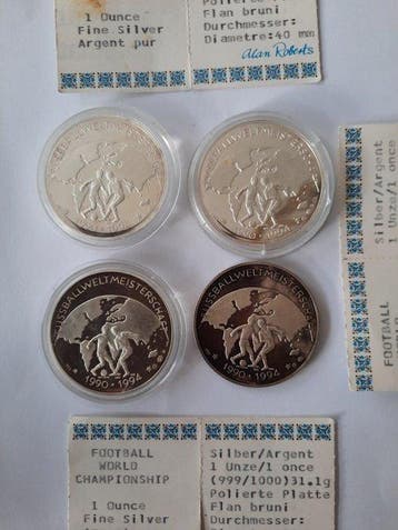 Duitsland. Silver medal 1990/1994,, Postzegels en Munten