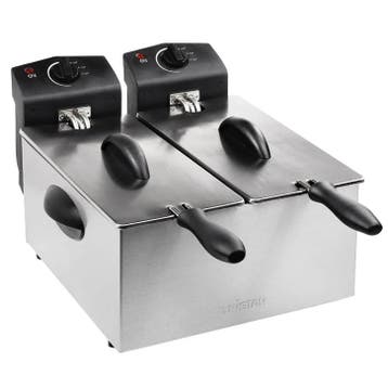 Friteuse | Elektrisch | 3+3L | 190°C | 3.6kW (2x 230V) |, Verzenden, Nieuw in verpakking