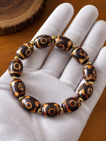 Tibetaanse Dzi-natuurlijke armband – Bescherming, Energie en