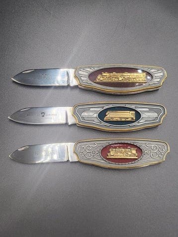 Lot de 3 couteaux de collection Franklin Mint – Trains, Antiquités & Art