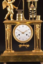 Tafelklok - Verguld en gepatineerde brons - 1750-1800 -, Antiek en Kunst, Antiek | Klokken