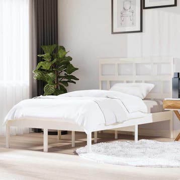 vidaXL Bedframe massief grenenhout wit 120x200 cm, Verzenden, Nieuw