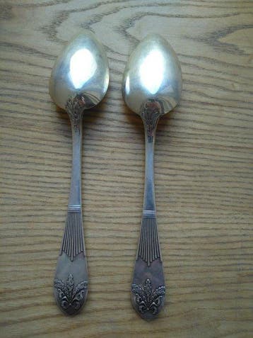 Cuillère (2) - Argent 875 (84 Zolotniki) - Deux cuillères à