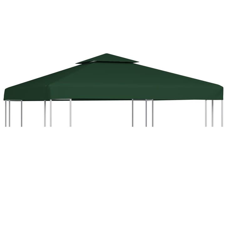 vidaXL Vervangend tentdoek prieel 310 g/m² 3x3 m groen, Jardin & Terrasse, Tonnelles, Envoi