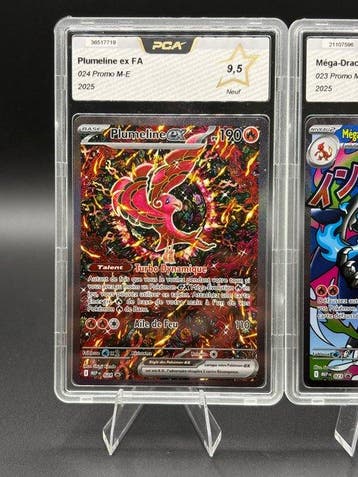 Pokémon - 2 Graded card - Plumeline ex Dracaufeu X EX MEP023, Hobby & Loisirs créatifs