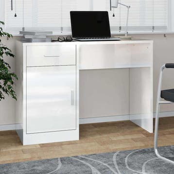 vidaXL Bureau met kast en lade 100x40x73 cm bewerkt hout, Huis en Inrichting, Verzenden, Nieuw