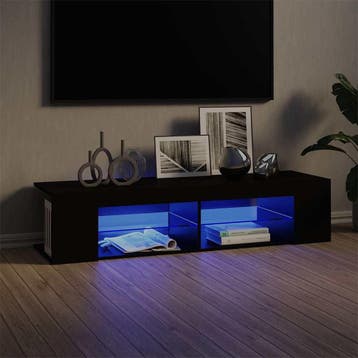 vidaXL Tv-meubel met LED-verlichting 135x39x30 cm zwart, Verzenden