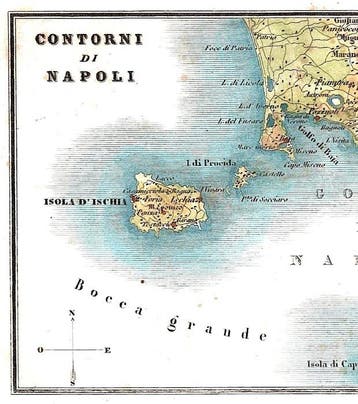 Italie - Naples; F. Artaria - Contorni di Napoli - 1845, Livres, Atlas & Cartes géographiques