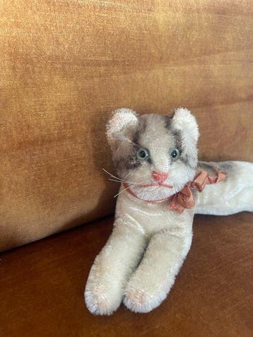 Steiff - Animal en peluche Liggende poes - 1950-1960 -