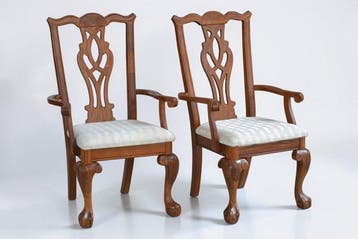Stoel (2) - Hout, Textiel - Armstoel
