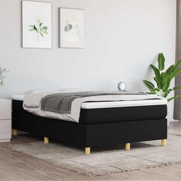 vidaXL Boxspring bed 120x200 cm stof zwart, Verzenden
