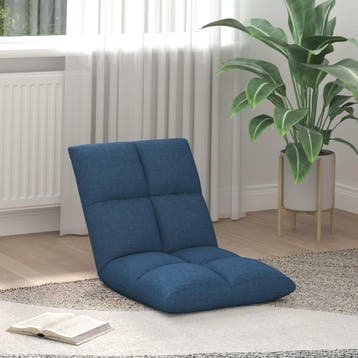 vidaXL Verstelbare vloostoel Blauw Stof, Verzenden, Nieuw