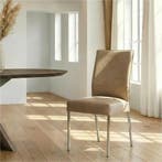 Leren eetkamerstoel Real - Vintage Taupe (taupe/bruin) -, Ophalen of Verzenden
