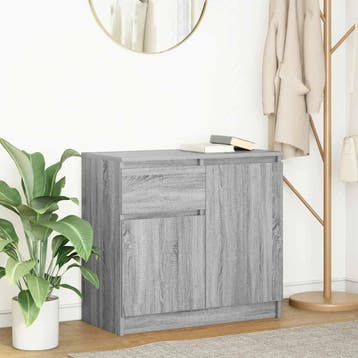 vidaXL Dressoir met lade 71x35x65 cm spaanplaat grijs Sonoma, Verzenden