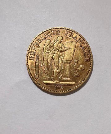 Frankrijk. 20 Francs 1876-A Génie, Postzegels en Munten