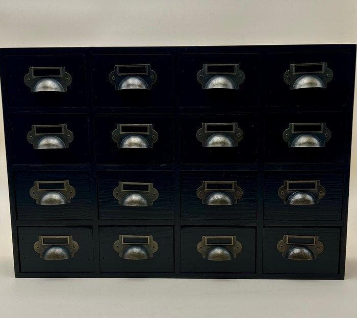 Armoire dapothicaire - Kabinet - 16 opbergvakken - Hout,, Antiquités & Art, Curiosités & Brocante