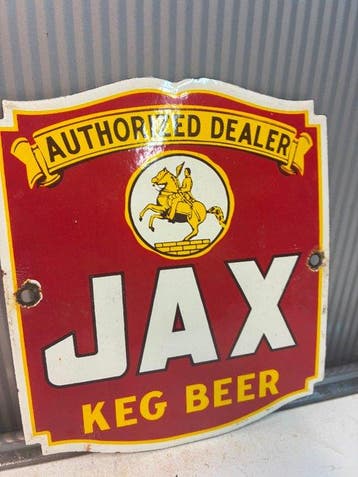 Jax Keg Beer Authorized Dealer – Emaille Reclamebord -