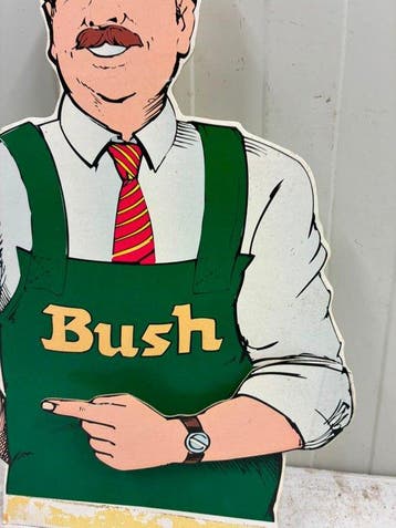 Vintage Bush reclamefiguur – winkeldisplay / reclamebord -