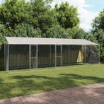 vidaXL Hondenkooi met dak Zilver 800 x 200 x 256 cm Staal en, Dieren en Toebehoren, Verzenden, Nieuw
