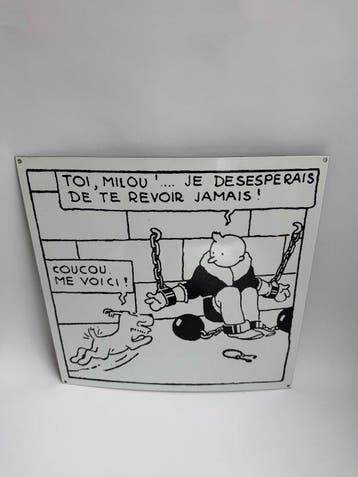 Plaque émaillée - Lémaillerie belge - Toi, Milou... - Hergé, Nieuw