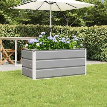 vidaXL Plantenbak Lichtgrijs 100 x 50 x 45 cm Gegevens staal, Tuin en Terras, Verzenden, Nieuw