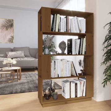 vidaXL Boekenkast/kamerscherm 80x25x132 cm massief hout, Huis en Inrichting, Verzenden, Nieuw